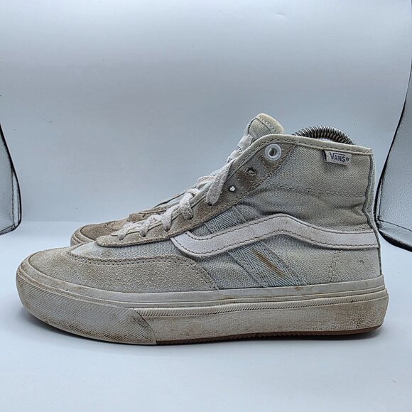 Vans Gilbert Crockett High Pro Mens Size 4.5 Triple White Skateboard Shoes